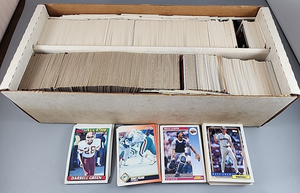 Sports Card Lot 91 & 92 - About 1500 Cards - Some Dupes - Baseball & Football